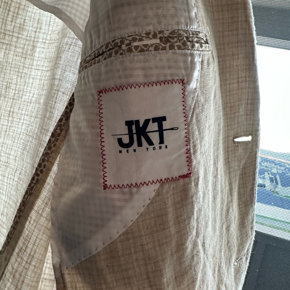40r Jkt New York Beiger Checker Pattern Blazer - image 3